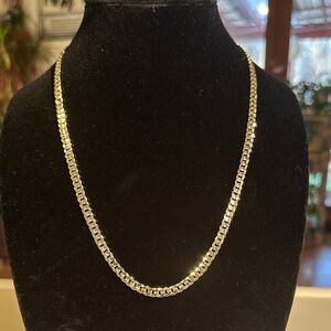 Cuban link Chain 24”, 4mm gold over sterling silver.